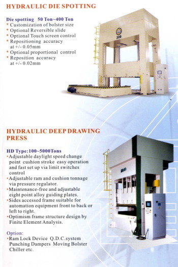 Die Spotting / Deep Drawing Press